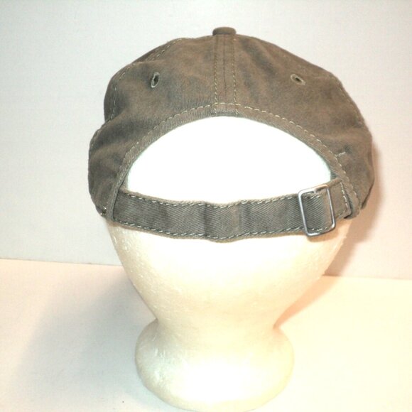 Firefighter Hat Cap Fireman GVFD Flag Curved Brim Adjustable Buckle Closure Tan - Picture 3 of 5